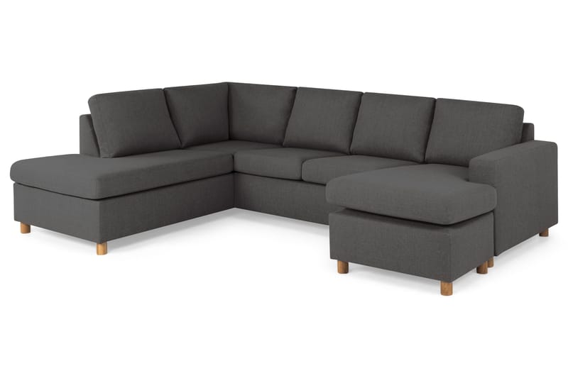 Crazy 4-sits Vänstervänd U-formad Large Soffa med Divan och Schäslong i Tyg - Mörkgrå - Möbler - Soffa - Divansoffa & schäslongsoffa - 4 sits soffa med divan