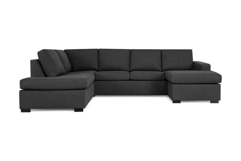 Crazy 4-sits Vänstervänd U-formad Large Soffa med Divan och Schäslong i Tyg - Mörkgrå - Möbler - Soffa - Divansoffa & schäslongsoffa - 4 sits soffa med divan
