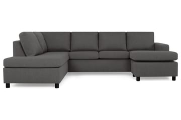 Crazy 4-sits Vänstervänd U-formad Large Soffa med Divan och Schäslong i Tyg - Mörkgrå - Möbler - Soffa - Divansoffa & schäslongsoffa - 4 sits soffa med divan