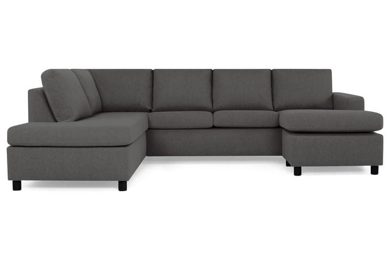 Crazy 4-sits Vänstervänd U-formad Large Soffa med Divan och Schäslong i Tyg - Mörkgrå - Möbler - Soffa - Divansoffa & schäslongsoffa - 4 sits soffa med divan