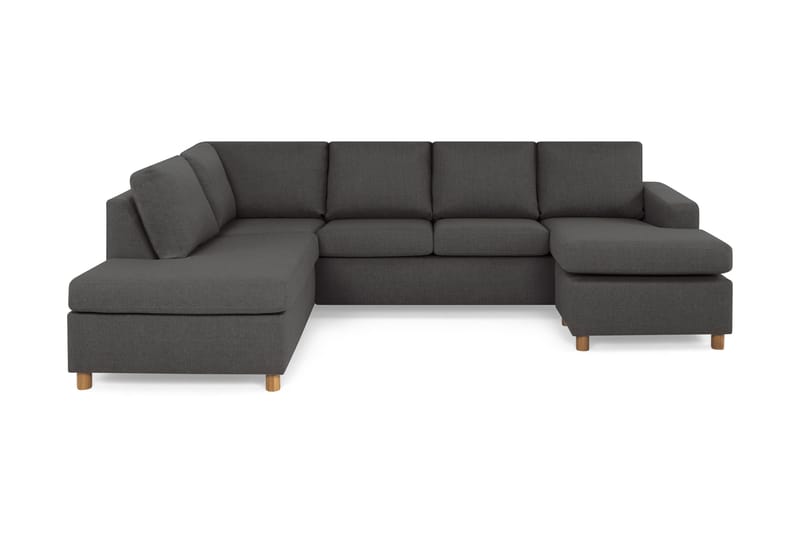 Crazy 4-sits Vänstervänd U-formad Large Soffa med Divan och Schäslong i Tyg - Mörkgrå - Möbler - Soffa - Divansoffa & schäslongsoffa - 4 sits soffa med divan