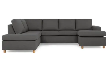 Crazy 4-sits Vänstervänd U-formad Large Soffa med Divan och Schäslong i Tyg - Mörkgrå - Möbler - Soffa - Divansoffa & schäslongsoffa - 4 sits soffa med divan