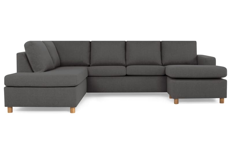Crazy 4-sits Vänstervänd U-formad Large Soffa med Divan och Schäslong i Tyg - Mörkgrå - Möbler - Soffa - Divansoffa & schäslongsoffa - 4 sits soffa med divan