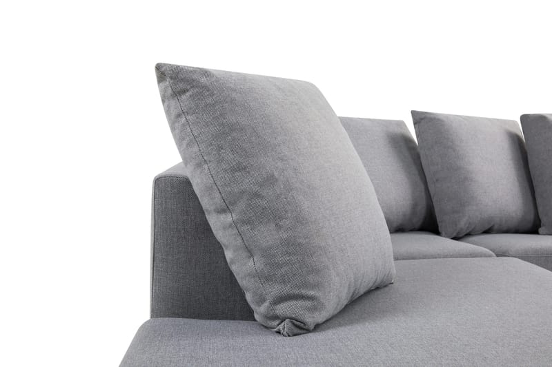 Crazy 4-sits Vänstervänd U-formad Small Soffa med Divan och Schäslong i Tyg inkl Kuvertkuddar - Grå - Möbler - Soffa - U-soffa