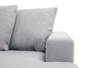 Crazy 4-sits Vänstervänd U-formad Small Soffa med Divan och Schäslong i Tyg inkl Kuvertkuddar - Grå - Möbler - Soffa - U-soffa