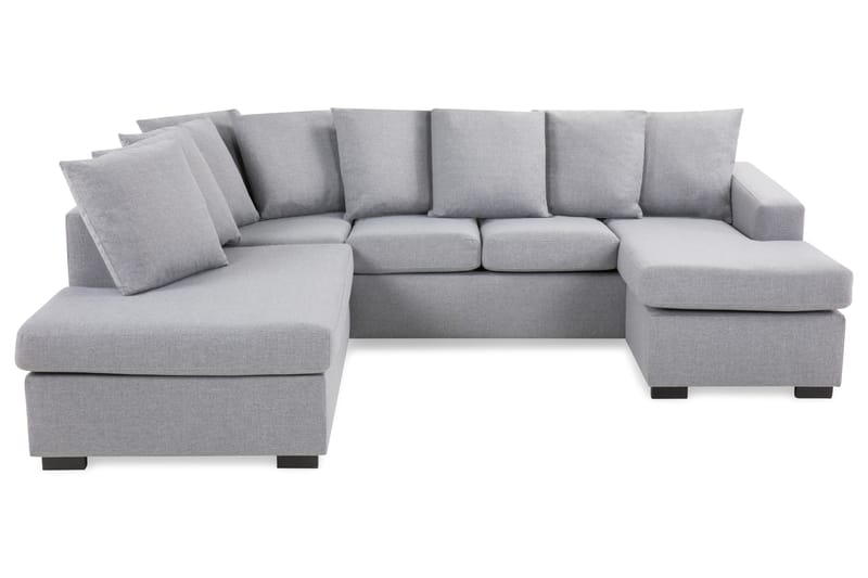 Crazy 4-sits Vänstervänd U-formad Small Soffa med Divan och Schäslong i Tyg inkl Kuvertkuddar - Grå - Möbler - Soffa - U-soffa