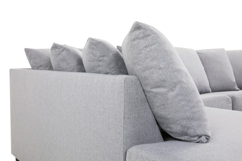 Crazy 4-sits Vänstervänd U-formad Small Soffa med Divan och Schäslong i Tyg inkl Kuvertkuddar - Grå - Möbler - Soffa - U-soffa
