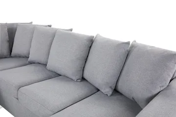 Crazy 4-sits Vänstervänd U-formad Small Soffa med Divan och Schäslong i Tyg inkl Kuvertkuddar - Grå - Möbler - Soffa - U-soffa