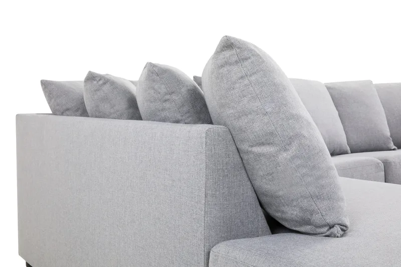 Crazy 4-sits Vänstervänd U-formad Small Soffa med Divan och Schäslong i Tyg inkl Kuvertkuddar - Grå - Möbler - Soffa - U-soffa