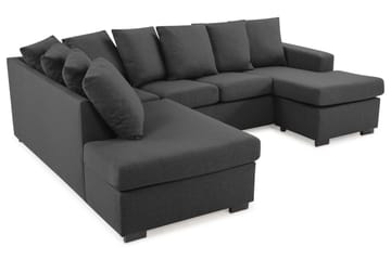 Crazy 4-sits Vänstervänd U-formad Small Soffa med Divan och Schäslong i Tyg inkl Kuvertkuddar - Mörkgrå - Möbler - Soffa - U-soffa