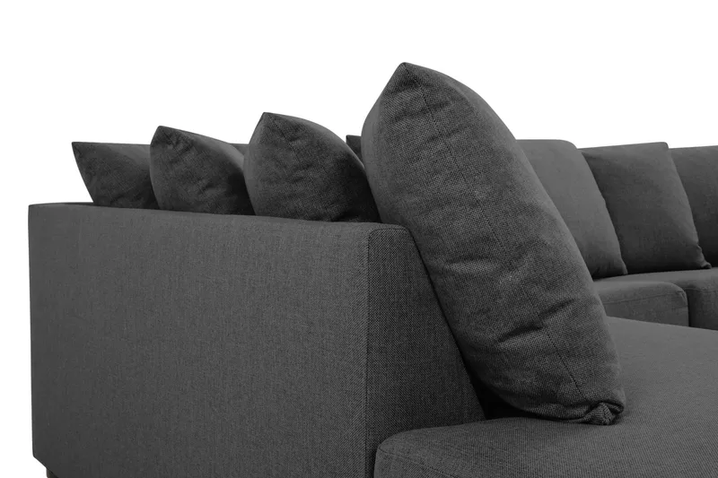 Crazy 4-sits Vänstervänd U-formad Small Soffa med Divan och Schäslong i Tyg inkl Kuvertkuddar - Mörkgrå - Möbler - Soffa - U-soffa