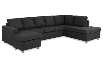 Crazy 5-sits Högervänd U-formad X-Large Soffa med Divan och Schäslong i Tyg - Antracit - Möbler - Soffa - U-soffa