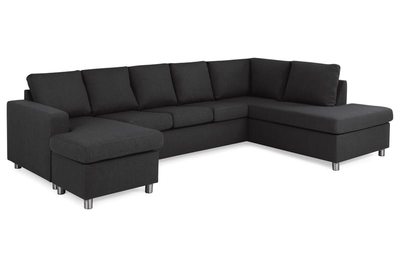 Crazy 5-sits Högervänd U-formad X-Large Soffa med Divan och Schäslong i Tyg - Antracit - Möbler - Soffa - U-soffa