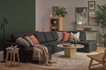Crazy 5-sits Högervänd U-formad X-Large Soffa med Divan och Schäslong i Tyg - Antracit - Möbler - Soffa - U-soffa