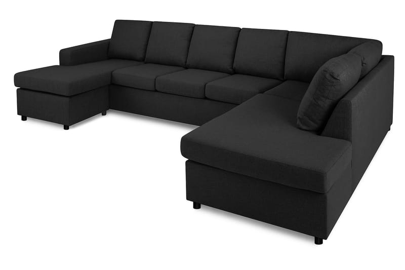 Crazy 5-sits Högervänd U-formad X-Large Soffa med Divan och Schäslong i Tyg - Antracit - Möbler - Soffa - U-soffa