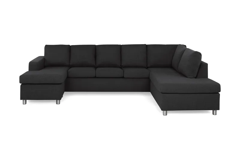 Crazy 5-sits Högervänd U-formad X-Large Soffa med Divan och Schäslong i Tyg - Antracit - Möbler - Soffa - U-soffa
