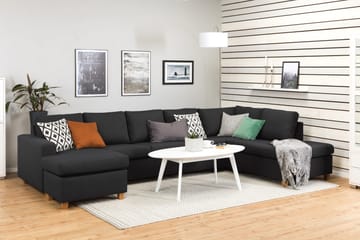 Crazy 5-sits Högervänd U-formad X-Large Soffa med Divan och Schäslong i Tyg - Antracit - Möbler - Soffa - U-soffa