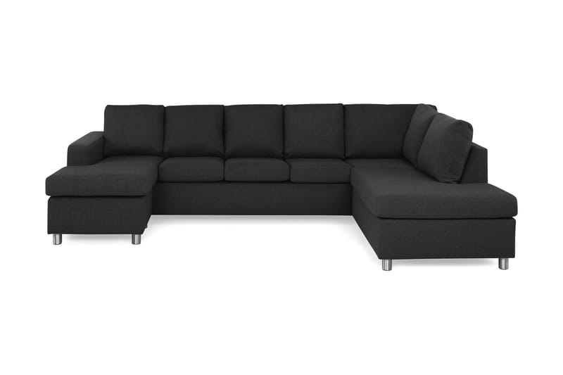 Crazy 5-sits Högervänd U-formad X-Large Soffa med Divan och Schäslong i Tyg - Antracit - Möbler - Soffa - U-soffa