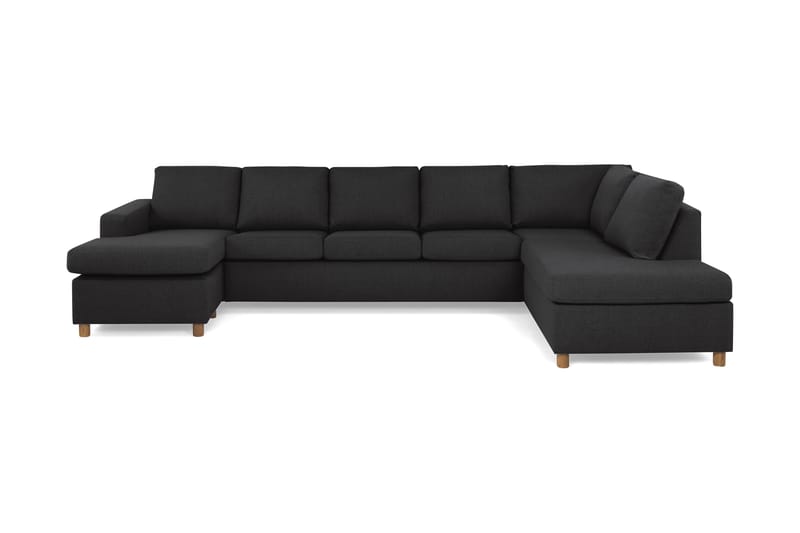 Crazy 5-sits Högervänd U-formad X-Large Soffa med Divan och Schäslong i Tyg - Antracit - Möbler - Soffa - U-soffa