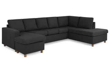 Crazy 5-sits Högervänd U-formad X-Large Soffa med Divan och Schäslong i Tyg - Antracit - Möbler - Soffa - U-soffa