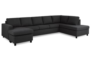 Crazy 5-sits Högervänd U-formad X-Large Soffa med Divan och Schäslong i Tyg - Antracit - Möbler - Soffa - U-soffa