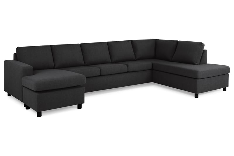 Crazy 5-sits Högervänd U-formad X-Large Soffa med Divan och Schäslong i Tyg - Antracit - Möbler - Soffa - U-soffa