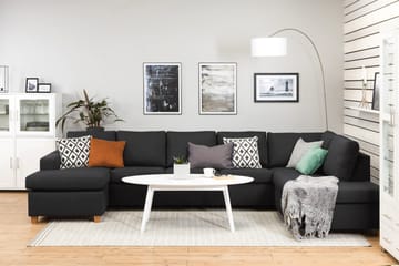 Crazy 5-sits Högervänd U-formad X-Large Soffa med Divan och Schäslong i Tyg - Antracit - Möbler - Soffa - U-soffa