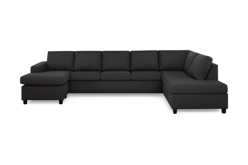 Crazy 5-sits Högervänd U-formad X-Large Soffa med Divan och Schäslong i Tyg - Antracit - Möbler - Soffa - U-soffa
