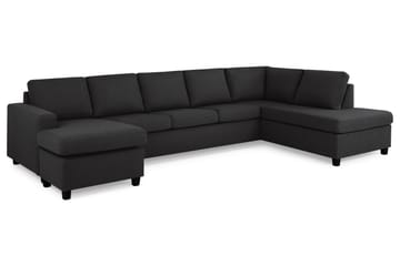 Crazy 5-sits Högervänd U-formad X-Large Soffa med Divan och Schäslong i Tyg - Antracit - Möbler - Soffa - U-soffa