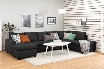 Crazy 5-sits Högervänd U-formad X-Large Soffa med Divan och Schäslong i Tyg - Antracit - Möbler - Soffa - U-soffa