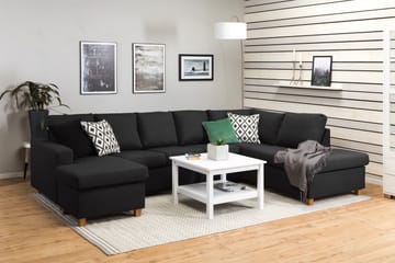 Crazy 5-sits Högervänd U-formad X-Large Soffa med Divan och Schäslong i Tyg - Antracit - Möbler - Soffa - U-soffa