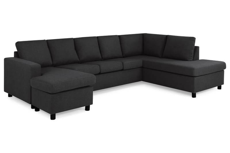 Crazy 5-sits Högervänd U-formad X-Large Soffa med Divan och Schäslong i Tyg - Antracit - Möbler - Soffa - U-soffa