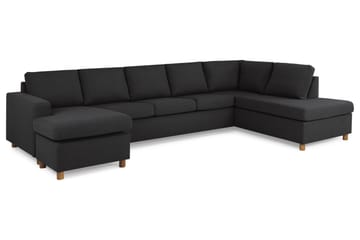 Crazy 5-sits Högervänd U-formad X-Large Soffa med Divan och Schäslong i Tyg - Antracit - Möbler - Soffa - U-soffa