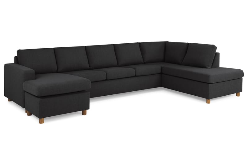 Crazy 5-sits Högervänd U-formad X-Large Soffa med Divan och Schäslong i Tyg - Antracit - Möbler - Soffa - U-soffa