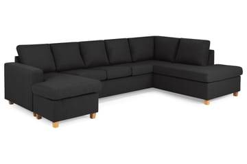 Crazy 5-sits Högervänd U-formad X-Large Soffa med Divan och Schäslong i Tyg - Antracit - Möbler - Soffa - U-soffa