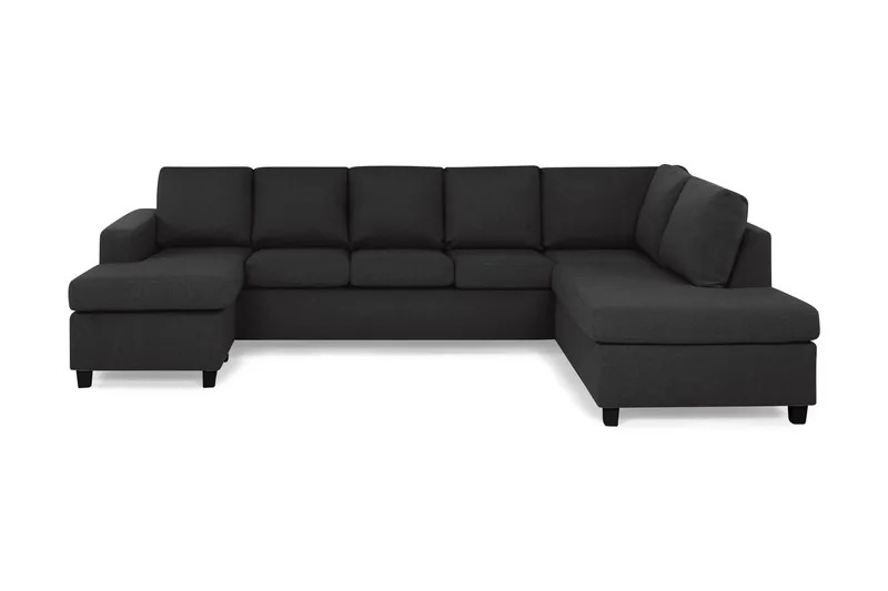 Crazy 5-sits Högervänd U-formad X-Large Soffa med Divan och Sch äslong i Tyg, Antracit