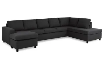 Crazy 5-sits Högervänd U-formad X-Large Soffa med Divan och Schäslong i Tyg - Antracit - Möbler - Soffa - U-soffa