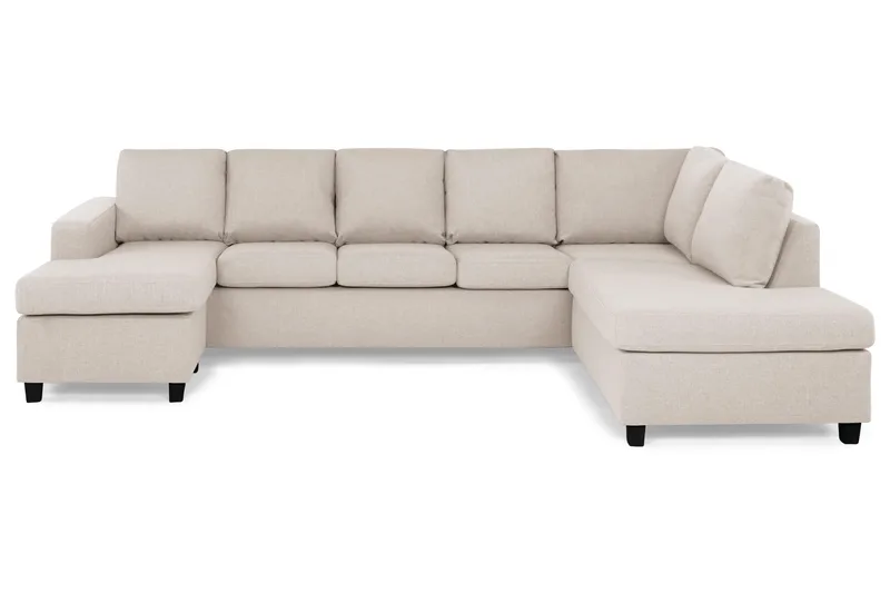 Crazy 5-sits Högervänd U-formad X-Large Soffa med Divan och Schäslong i Tyg - Beige - Möbler - Soffa - U-soffa