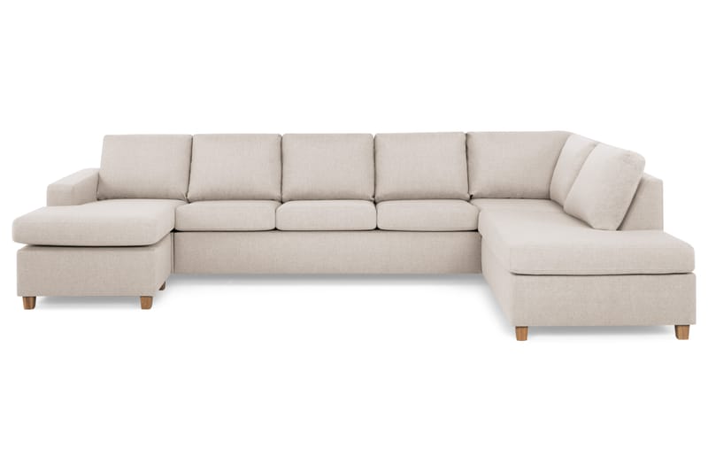 Crazy 5-sits Högervänd U-formad X-Large Soffa med Divan och Schäslong i Tyg - Beige - Möbler - Soffa - U-soffa