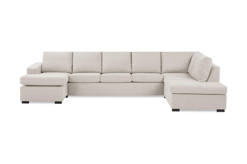Crazy 5-sits Högervänd U-formad X-Large Soffa med Divan och Schäslong i Tyg - Beige - Möbler - Soffa - U-soffa