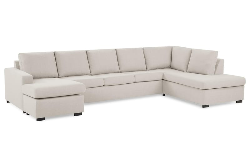 Crazy 5-sits Högervänd U-formad X-Large Soffa med Divan och Schäslong i Tyg - Beige - Möbler - Soffa - U-soffa