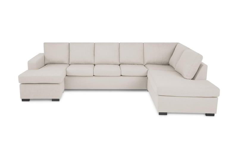 Crazy 5-sits Högervänd U-formad X-Large Soffa med Divan och Schäslong i Tyg - Beige - Möbler - Soffa - U-soffa
