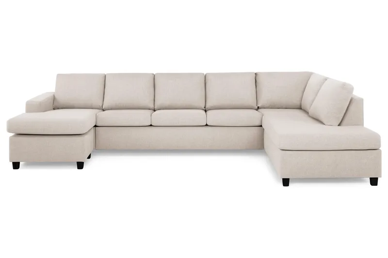 Crazy 5-sits Högervänd U-formad X-Large Soffa med Divan och Schäslong i Tyg - Beige - Möbler - Soffa - U-soffa