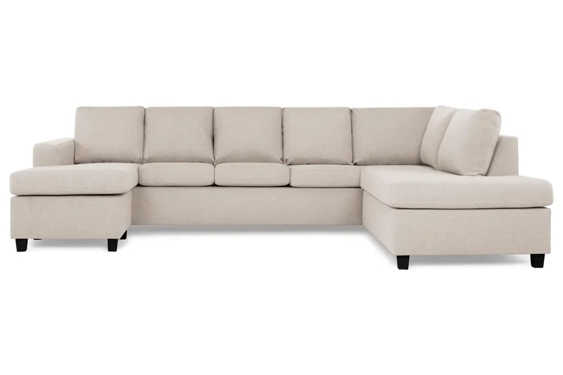 Crazy 5-sits Högervänd U-formad X-Large Soffa med Divan och Schäslong i Tyg - Beige - Möbler - Soffa - U-soffa