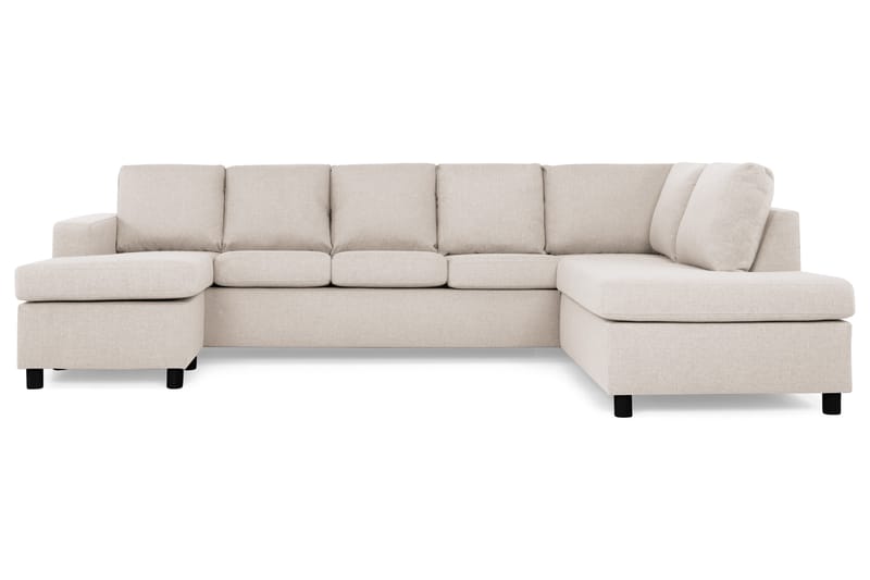 Crazy 5-sits Högervänd U-formad X-Large Soffa med Divan och Schäslong i Tyg - Beige - Möbler - Soffa - U-soffa