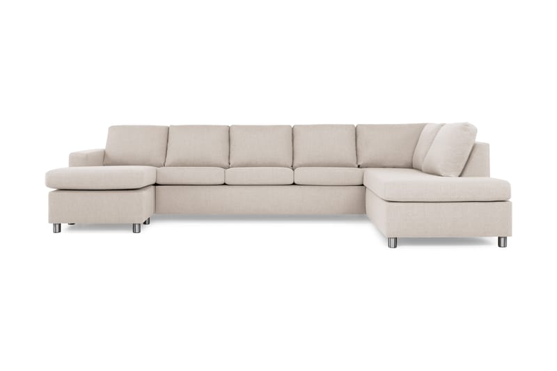 Crazy 5-sits Högervänd U-formad X-Large Soffa med Divan och Schäslong i Tyg - Beige - Möbler - Soffa - U-soffa