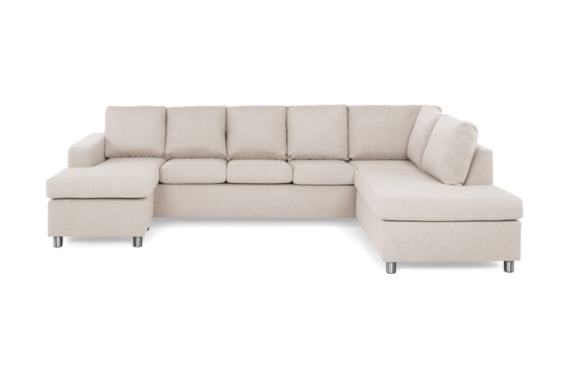 Crazy 5-sits Högervänd U-formad X-Large Soffa med Divan och Schäslong i Tyg - Beige - Möbler - Soffa - U-soffa