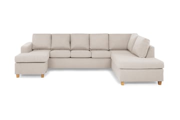 Crazy 5-sits Högervänd U-formad X-Large Soffa med Divan och Schäslong i Tyg - Beige - Möbler - Soffa - U-soffa