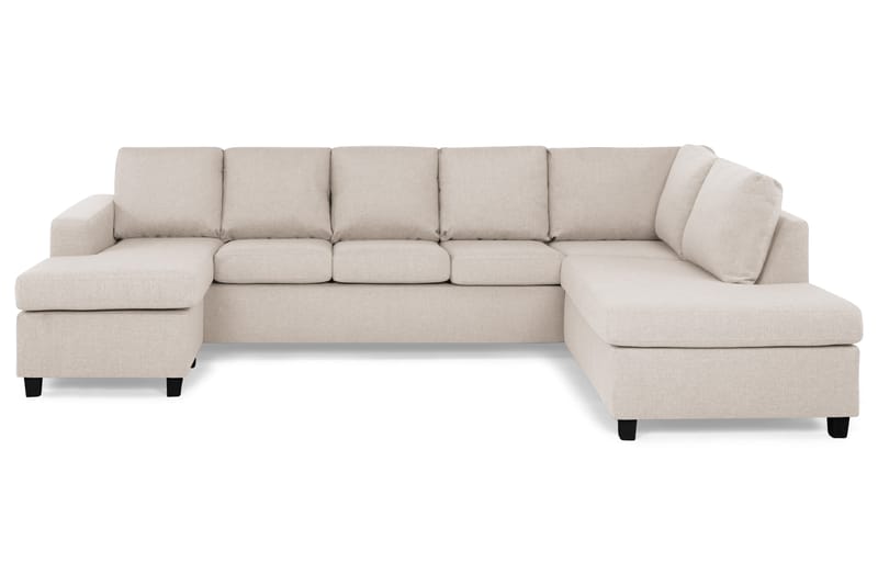Crazy 5-sits Högervänd U-formad X-Large Soffa med Divan och Schäslong i Tyg - Beige - Möbler - Soffa - U-soffa