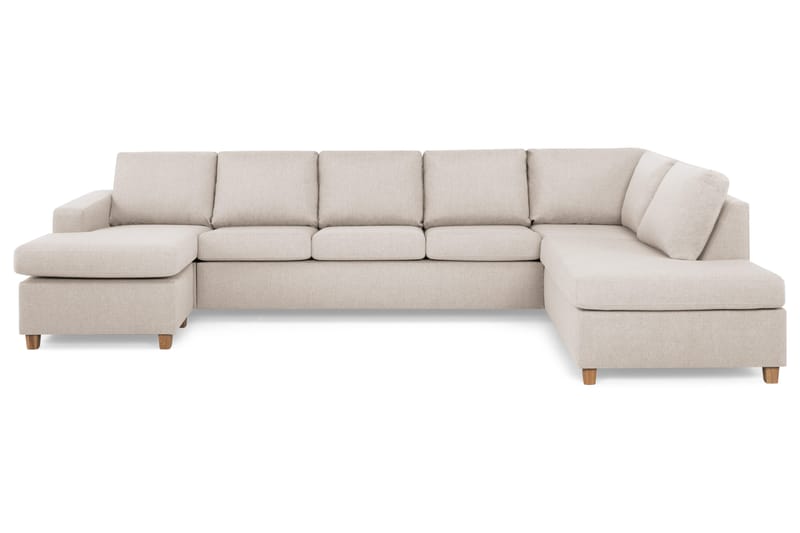 Crazy 5-sits Högervänd U-formad X-Large Soffa med Divan och Schäslong i Tyg, Beige